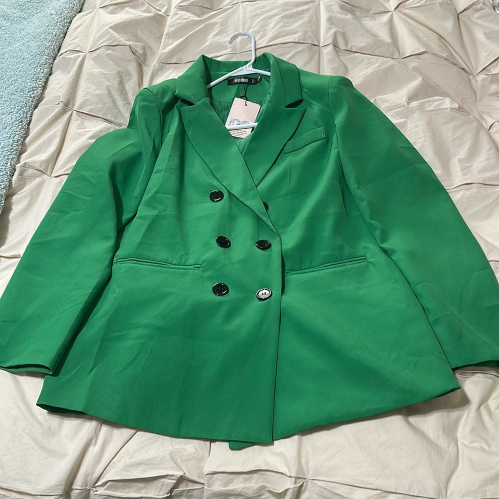 Green tailored extreme oversized blazer